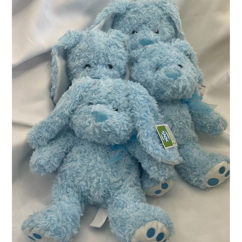 Hug Fun Plush SWIRL BLUE BUNNY 14” NWT Stuffed Animal Rabbit LOT OF 4, Walmart‎